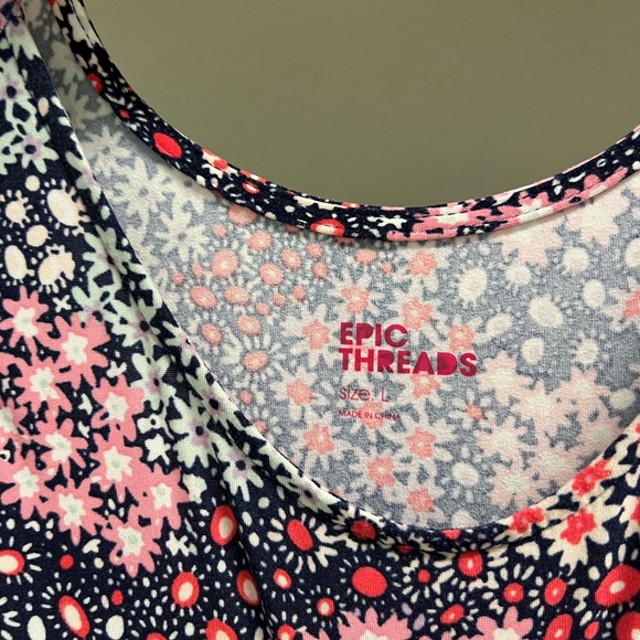 Epic Threads Super Soft Floral Print Dress – Girls Size Large - Picture 3 of 3